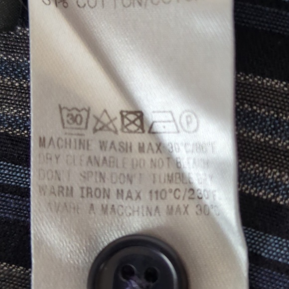 Z Zegna Men’s Blue Gray Linen Button Down Shirt - Picture 11 of 12